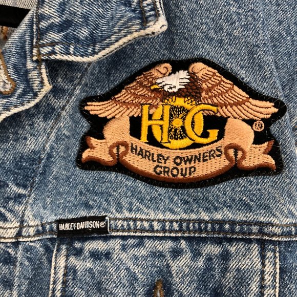 Harley-Davidson Blue & Yellow Classic Denim Vest | Made in USA - Picture 6 of 8